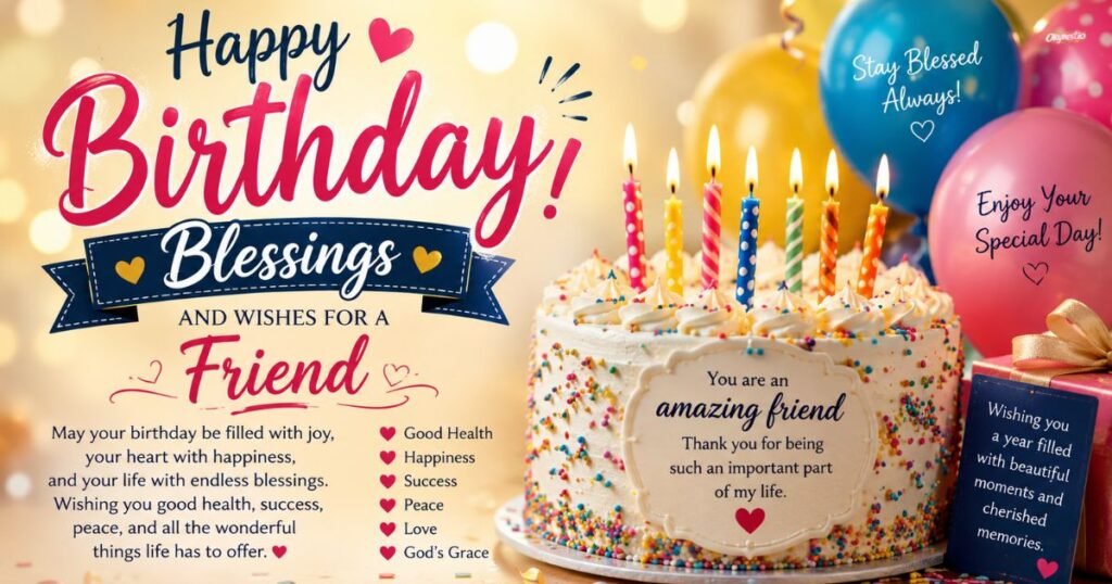 Happy Birthday Blessings and Wishes for a Friend