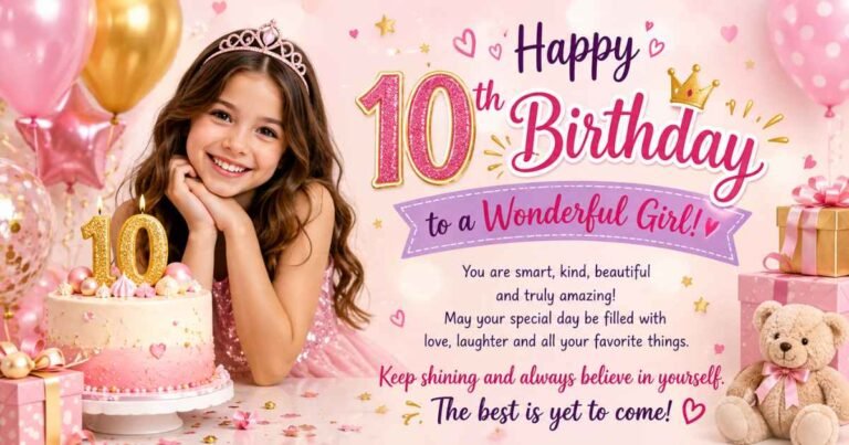 10th Birthday Wishes for Girl