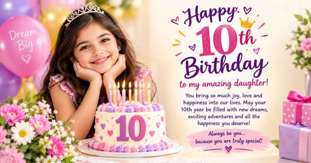 10th Birthday Wishes for a Daughter