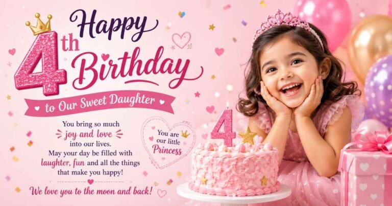 4th Birthday Wishes for Daughter