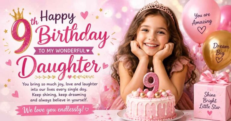 9th Birthday Wishes for Daughter