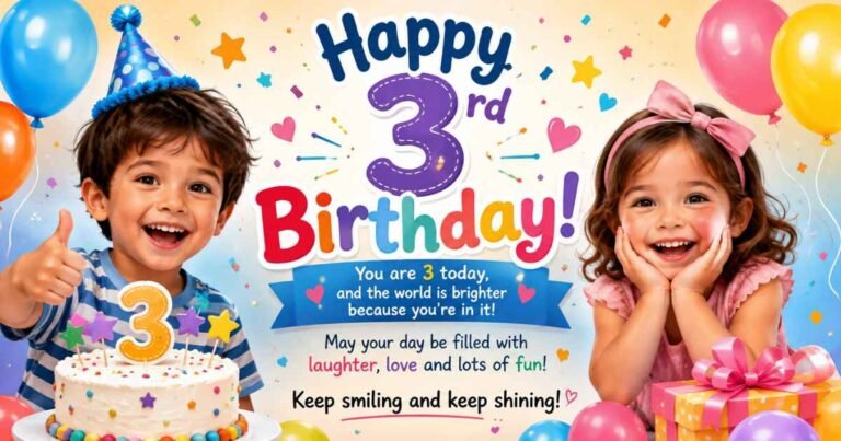 Heartfelt 3rd Birthday Wishes for Boys, Girls