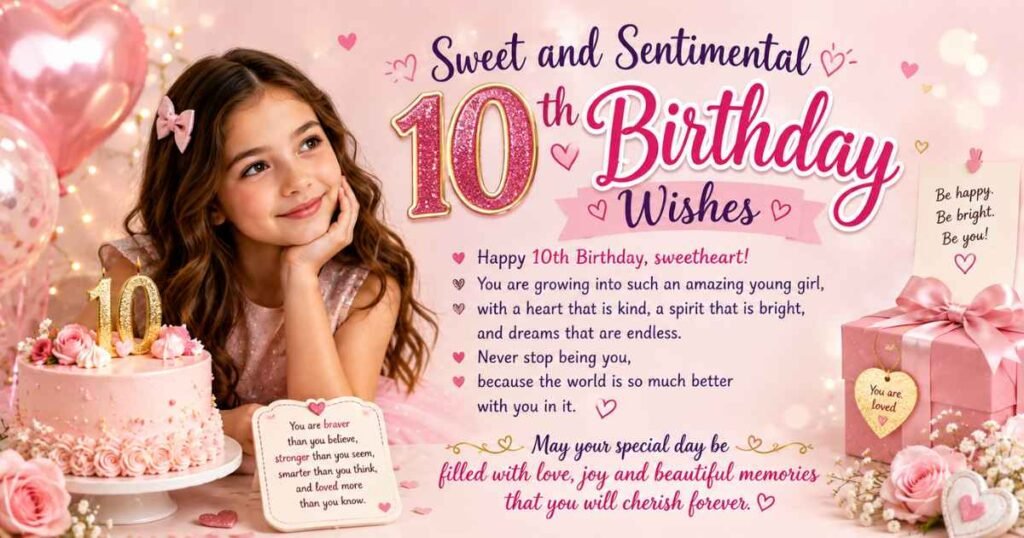 Sweet and Sentimental 10th Birthday Wishes