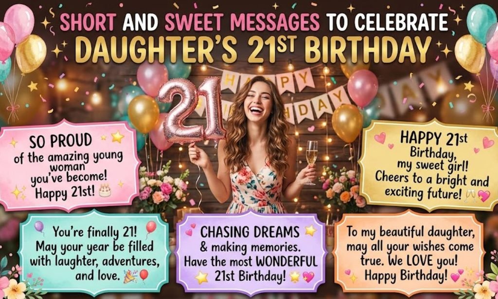 Short and Sweet Messages to Celebrate Daughter’s 21st Birthday